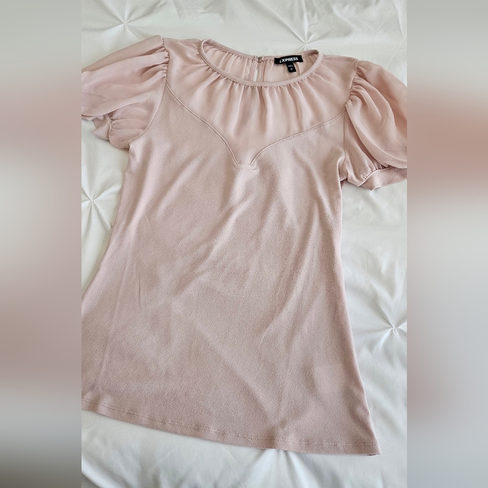 Express Blush Puff Sleeve Top